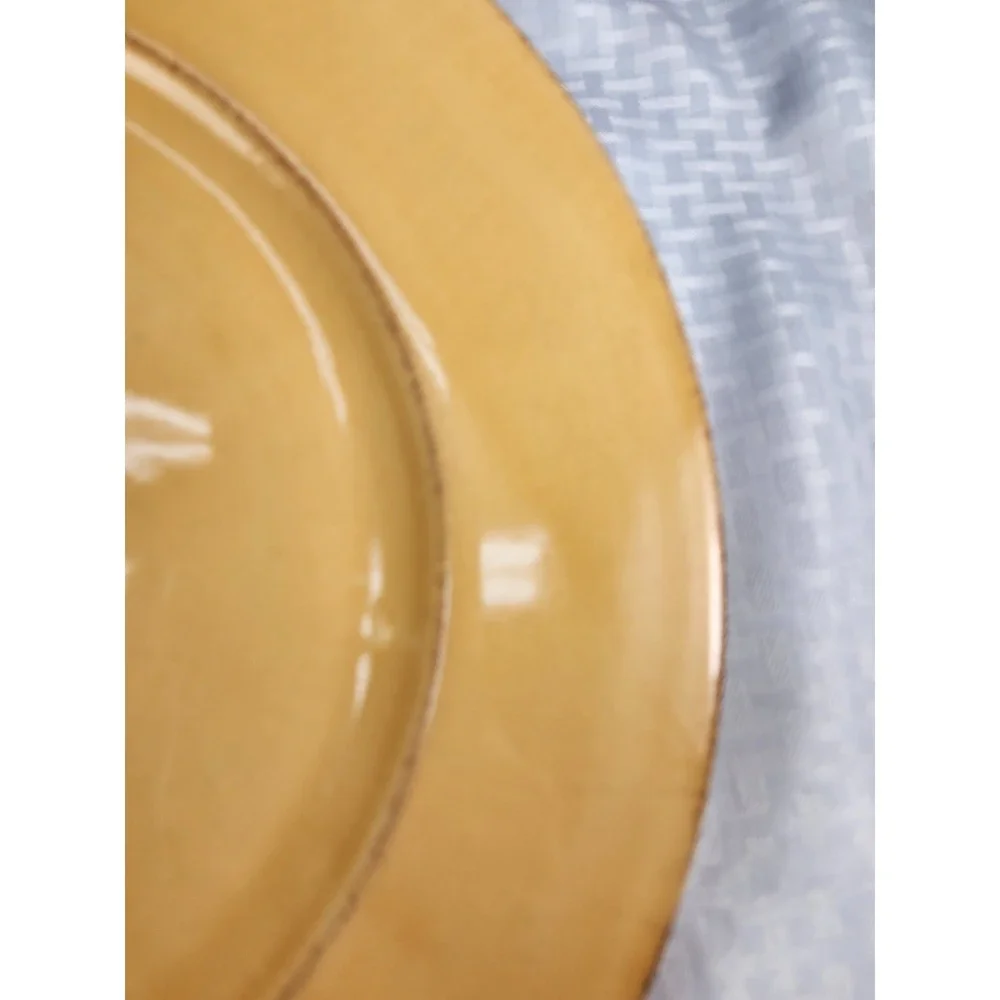 VINTAGE Pier 1 - Tuscan Style Yellow Gold Charger / Platter Made In Italy